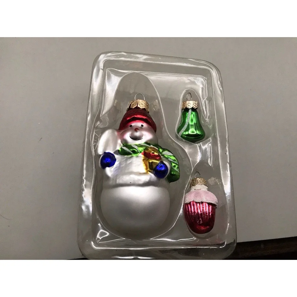 Glass Hand‎ blown Snowman Ornament